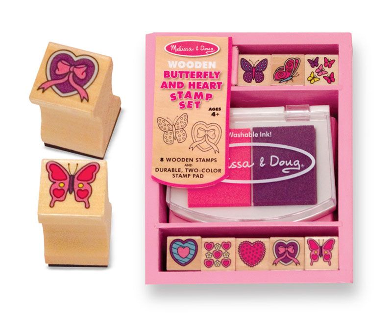 Butterfly and heart stamp set from Melissa and Doug