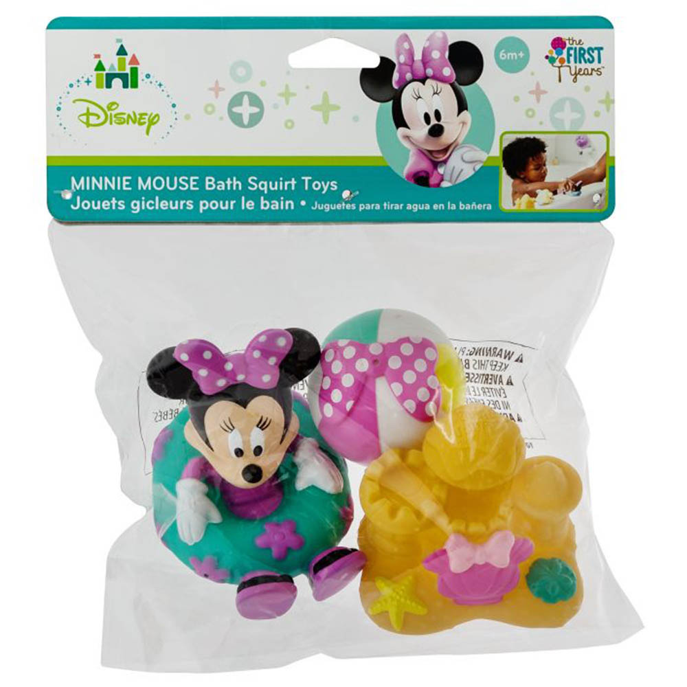 The First Years 3 Piece Disney Baby Minnie Mouse Bath Squirt Toys- NEW/SEALED