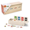 Educational wooden toy for learning how to sort garbage