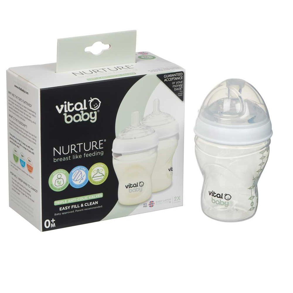 Vital Baby Feeding Bottle, 2 Pieces, 240 ml