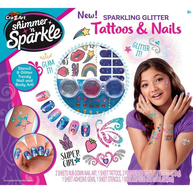 Shimmer N Sparkle - Body and Nail Tattoos - Craft Kit for Kids