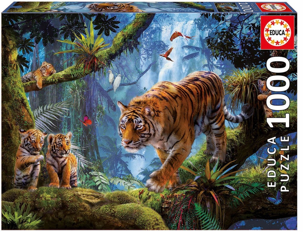 Jigsaw puzzle 1000 pieces - tiger in the tree