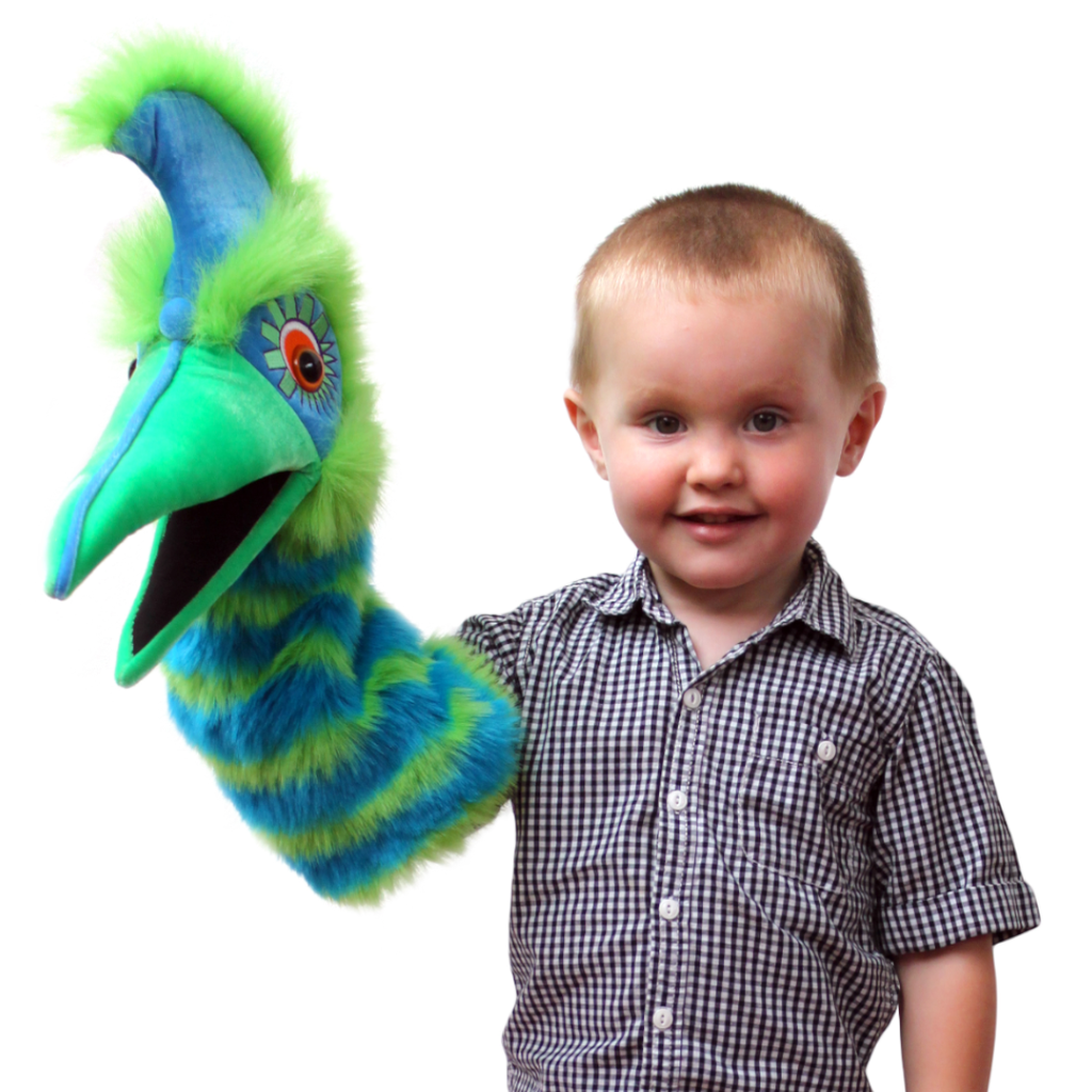 Green Bird Hand Puppet With Voice 50 cm