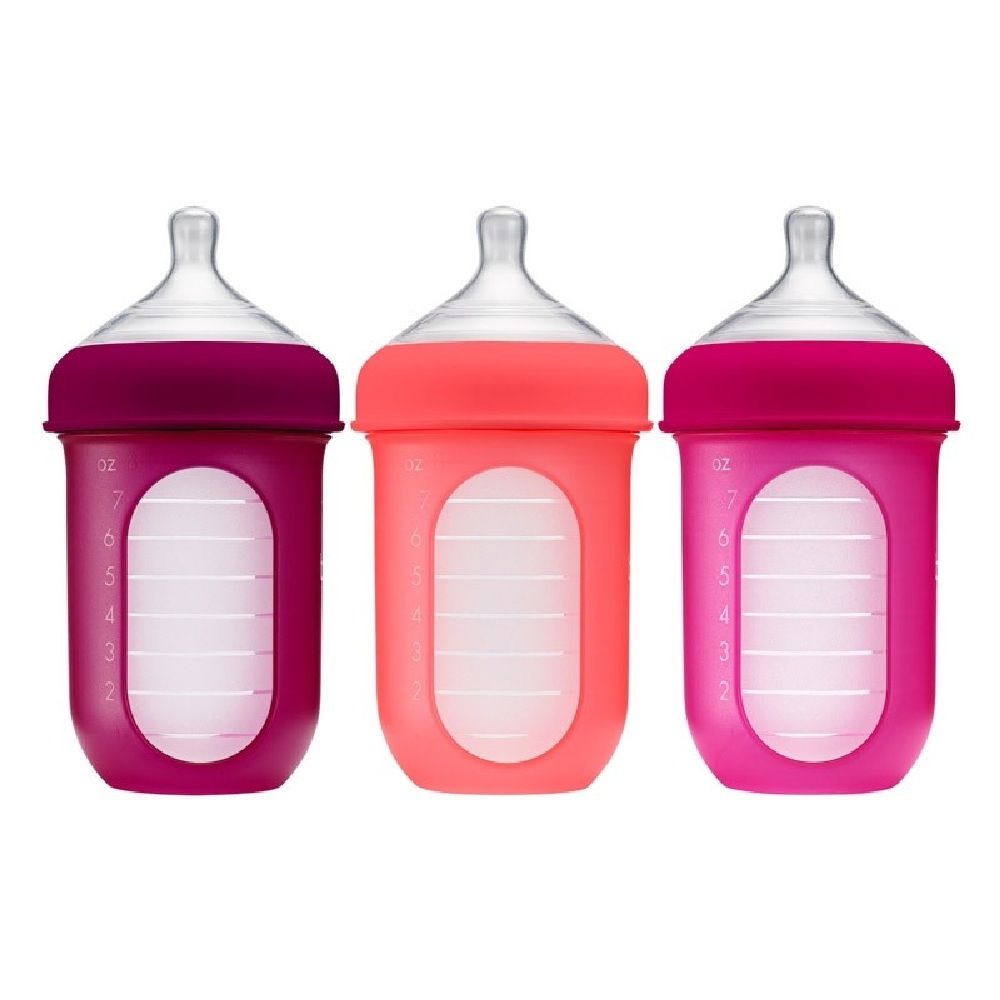 Boon -NURSH 8oz Bottle 3pk - Pink Multi