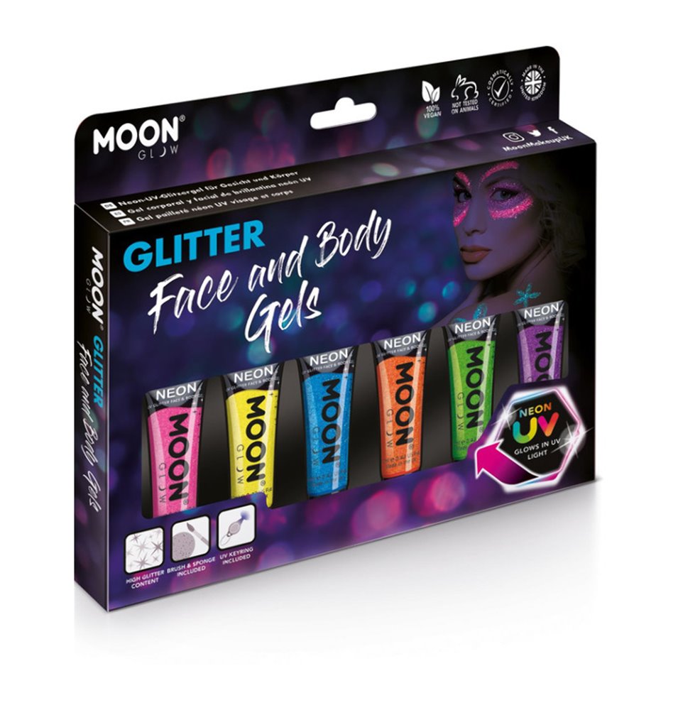 Neon UV Fine Glitter Gel - Boxset
