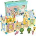 128-piece wooden house assembly game