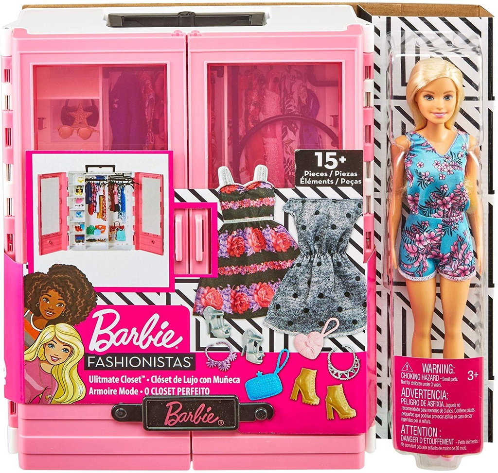 Barbie Fashionistas Ultimate Closet Portable Fashion Toy for 3 to 8 Year Olds GBK11