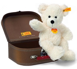 [111464] lotte teddy bear in suitcase white
