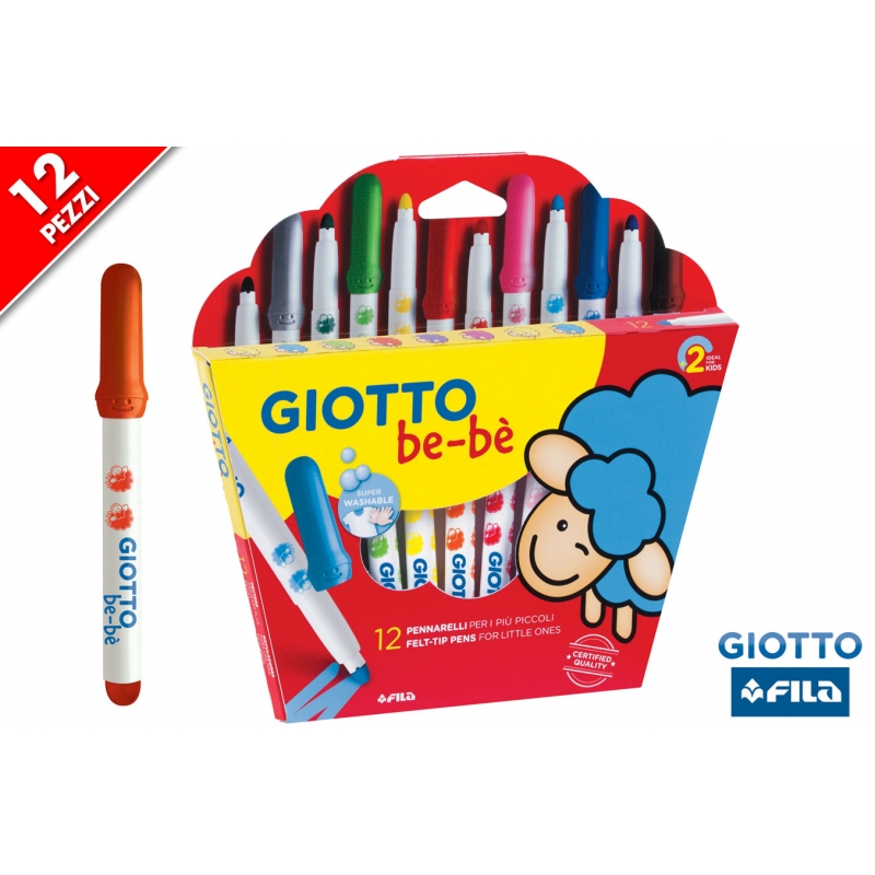 Giotto BB Washable Markers - 12 Pieces