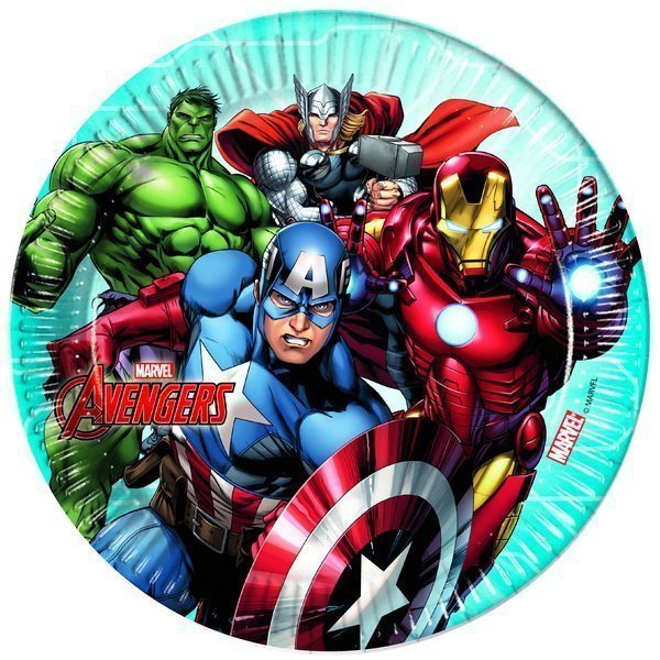 Mighty Avengers Large Paper Plates 23 cm - 8 Pack