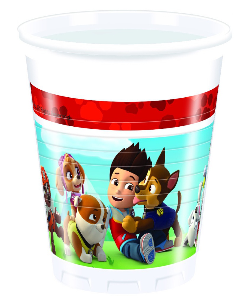 Paw Patrol Plastic Party Cups 8 Pieces - 200 ml