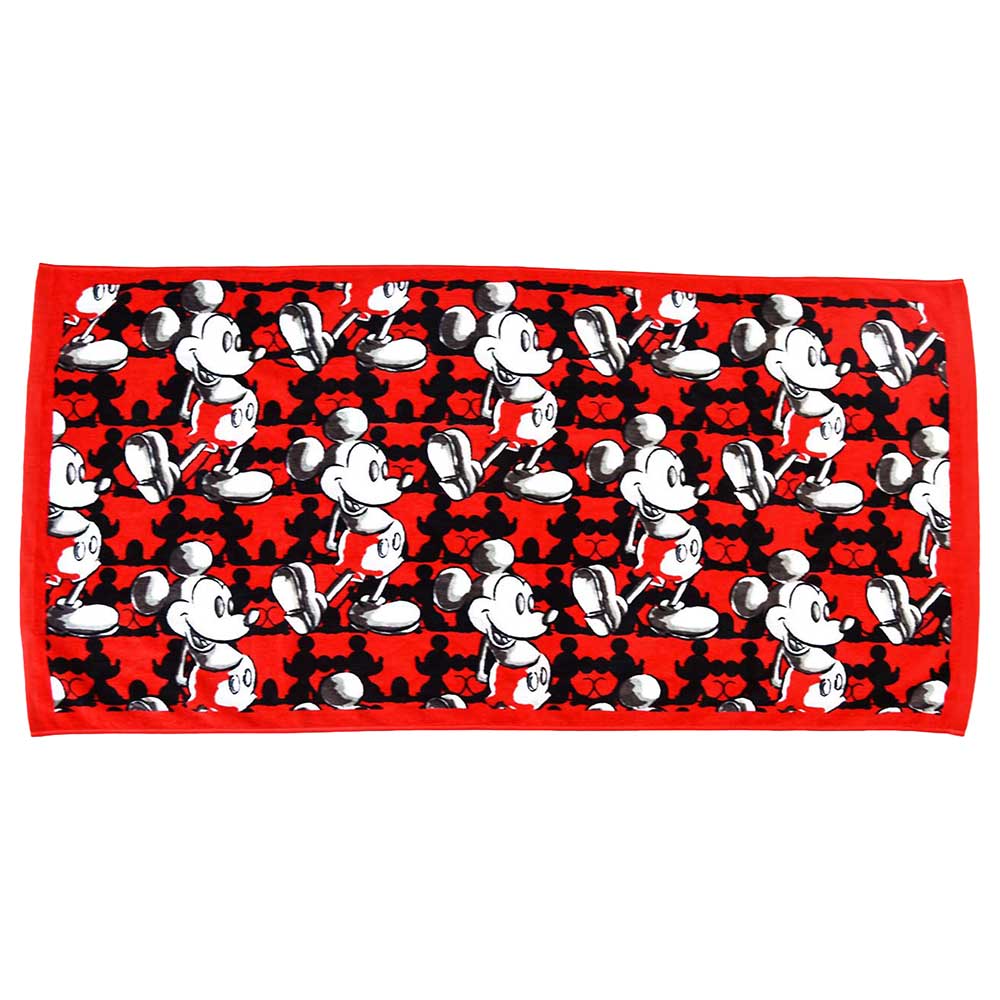 Disney Mickey Cotton Jacquard Towels 60x120 cm - Black/Red - TC 1780-1