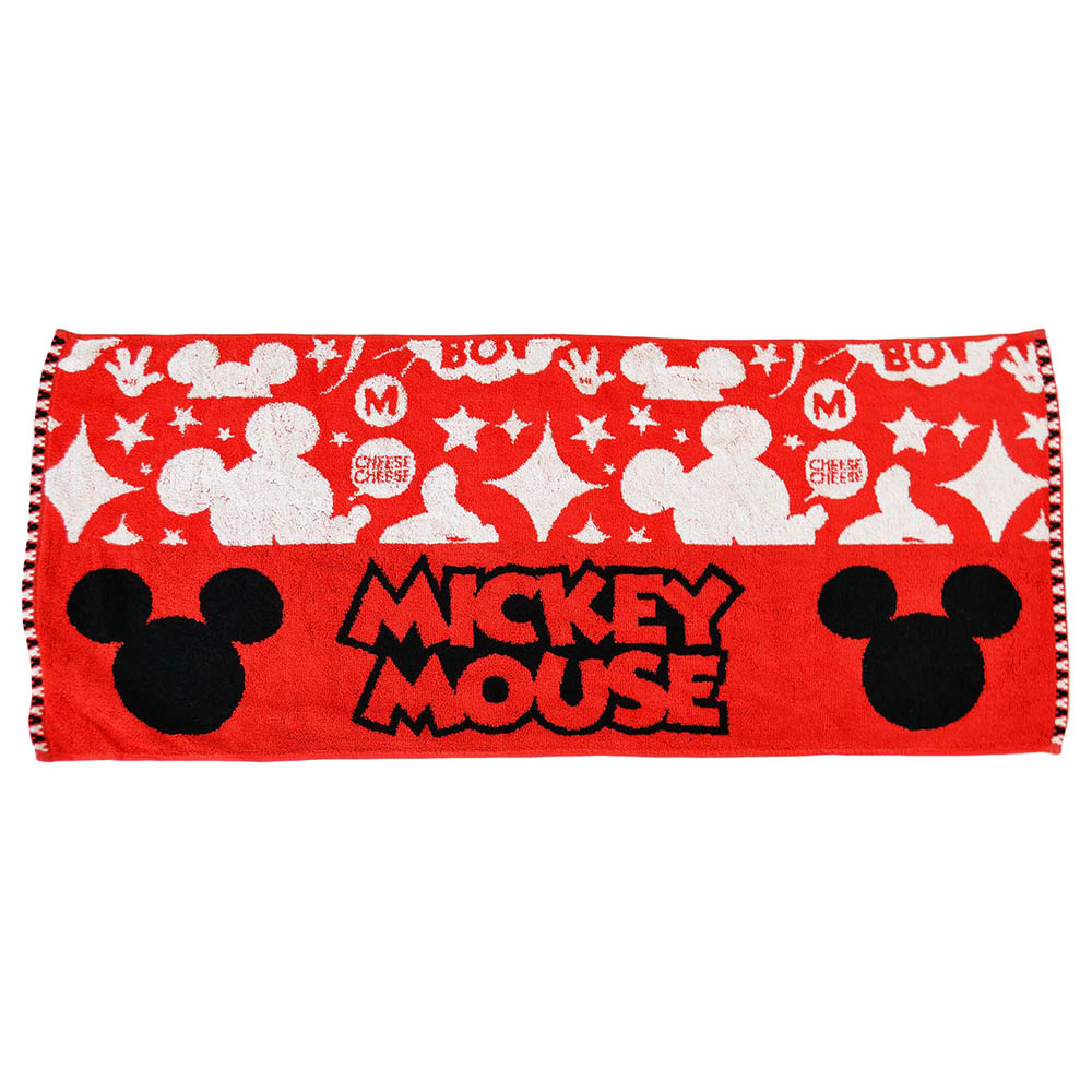 Disney Mickey Cotton Hand Towels 34x80 cm - Black/Red
