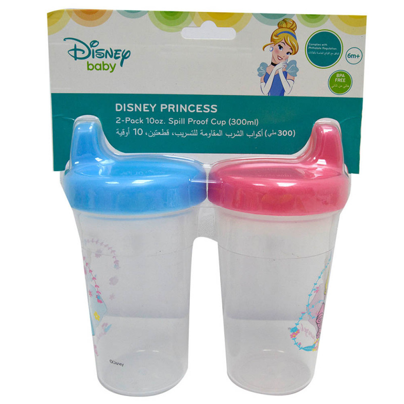 Disney - BPA Free Baby Sippy Cup, 12 Months+, 300ml, Pack of 2 - Princess - mix