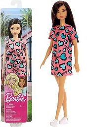 [T7439] Barbie doll coral print wedding dress with hearts