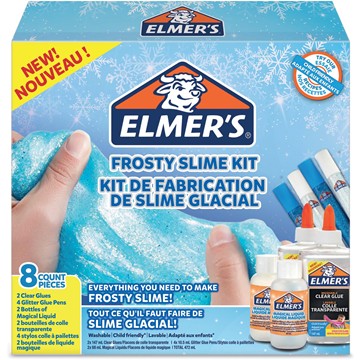 Elmer’s Glue Frosty Slime Kit, Clear School Glue, Glitter Glue Pens &amp; Magical Liquid Activator Solution, 8 Count