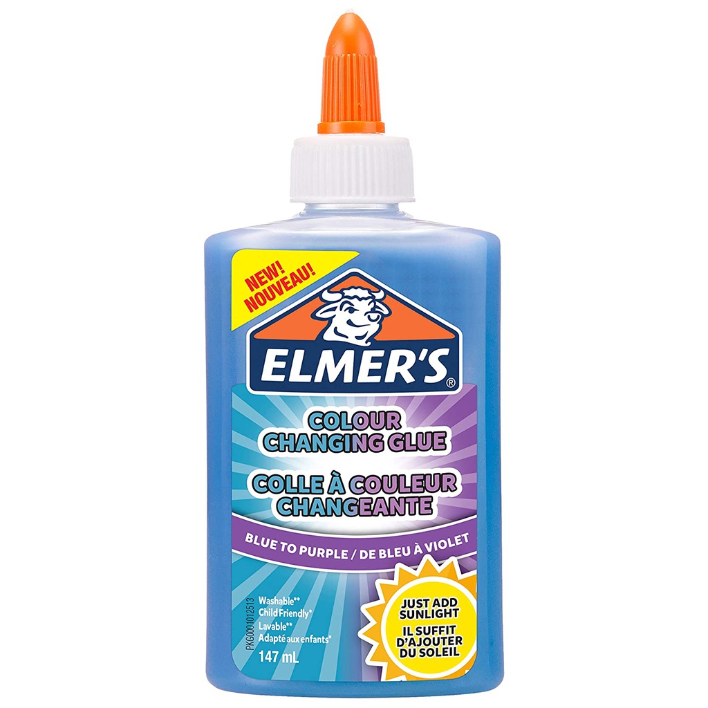 Elmer's Color Changing Glue Blue to Purple 147 ml Washable and Kid Great for Making Slime