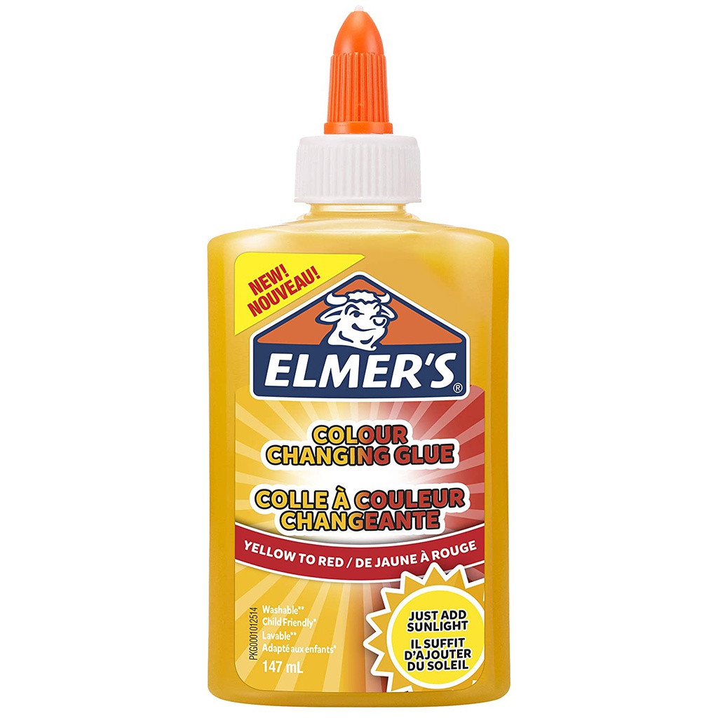 Elmer's Colour Changing Glue Yellow to Red 147 ml Washable and Kid Great for Making Slime