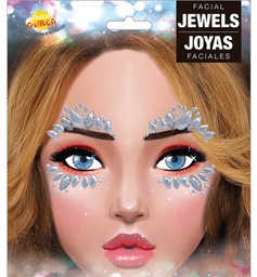 [15824] Silver crystal jewelry glued to the face
