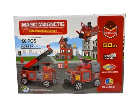 [JH8951] بزل مغناطيس ماجيك شاحنة إطفاء 50 قطعة