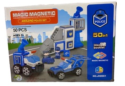 [JH8961] Magic Police Cars Magnet Puzzle 50 Pieces
