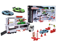 [212053304] Majorette Truck Experience Playset with 2 Porsche Cars