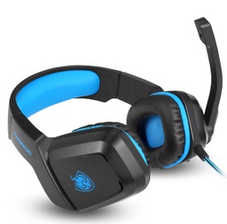 [Kotion Gaming Headset H1 Black With Blue] سماعة رأس للألعاب مع ميكرفون للكمبيوتر وبلايستيشن4