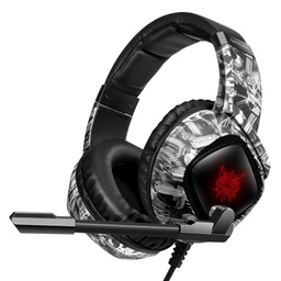 [Onikuma Gaming Headset K19 Camouflag] سماعة رأس مزودة بميكروفون وضوء للكمبيوتر والجوال