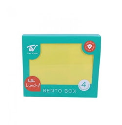 [9847] Tiny Well Four Compartment Lunch Box Yellow
