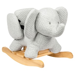[NAT929141] NATO Rocking Soft Wooden Elephant Toy - Gray