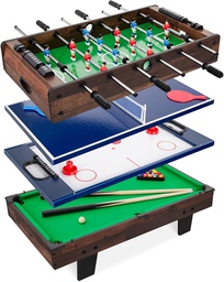 [XJ6611] مجموعة ألعاب رياضية 4في 1-كرة قدم-هوكي-بلياردو-تنس