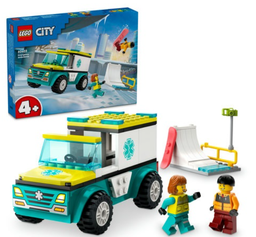[LEGO-6465025] ليجو سيارة إسعاف الطوارئ والمتزلج على الجليد