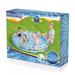 [26-51005] Inflatable pool, 3 layers, transparent, 183x33 cm