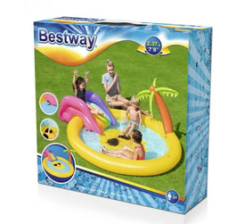 [26-53071] حوض سباحة قابل للنفخ للأطفال مع زحليقة