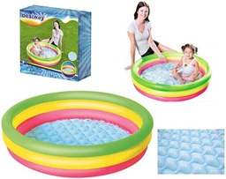 [26-51104] 3-layer round inflatable pool with inflatable base - 102x25 cm