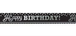 [SQUI2565] Black and white happy birthday party sign