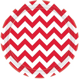 [551492.40] APPLE RED CHEVRON PAPER PLATES 9IN