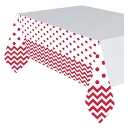 [571492.40] APPLE RED CHEVRON PLASTIC TABLECOVER