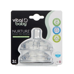 [VB72010] Vital Baby® NURTURE® breast like feeding teats medium flow (2pk)  
