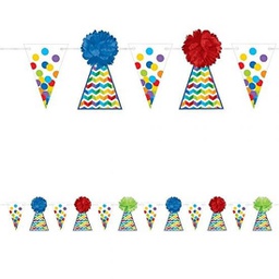[220195] Birthday Hat Cone Light Fluffy Garland