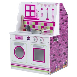 [41070] Bloom Wooden House and Kitchen 2-in-1 Toy Set
